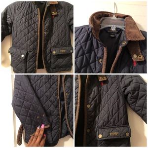 Polo RL boys’ navy blue quilted jacket size 5